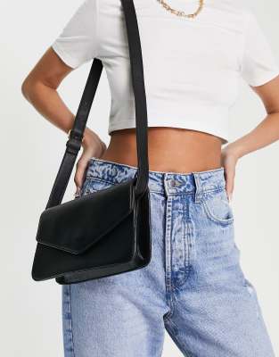 Truffle Collection structured shoulder bag in black 