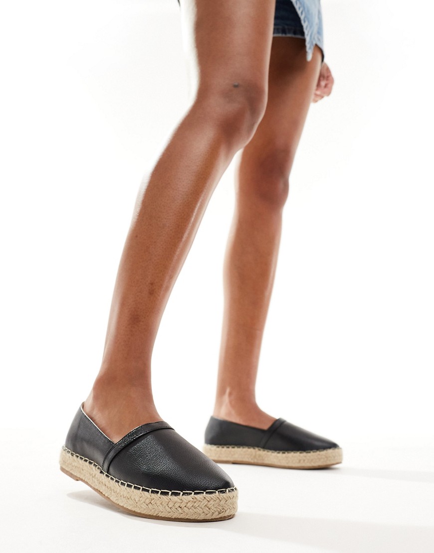 Truffle Collection Stud Detail Espadrilles In Black