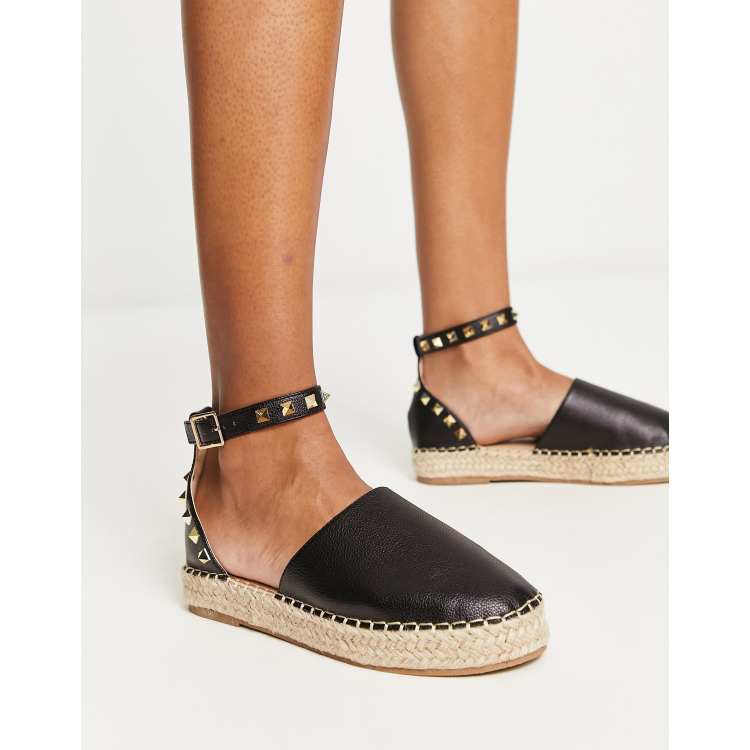 Truffle Collection Studded Espadrille Shoes in beige-Neutral