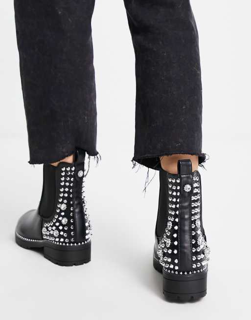 Sasha studded ankle boots hotsell in black