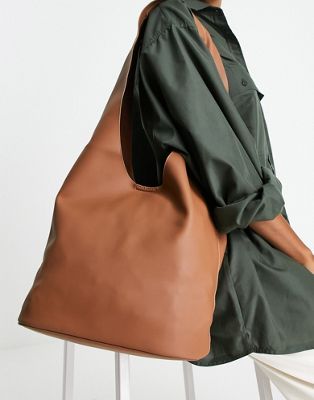 Truffle Collection super slouchy tote bag in tan-Brown