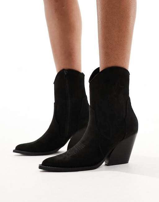 Truffle Collection – Svarta ankelboots i cowboystil med klack, 4 av 4