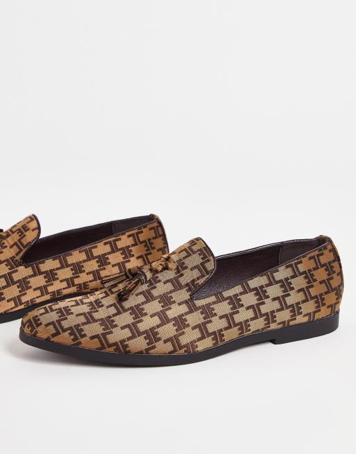 Truffle Collection tassel slipper shoes in print ASOS
