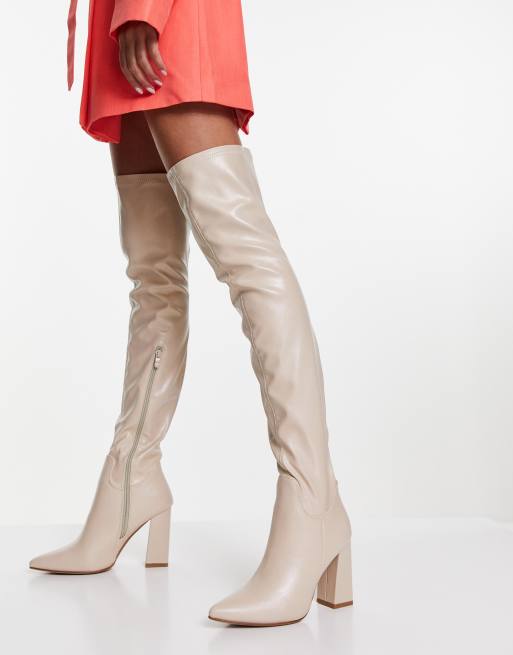 Thigh high 2025 boots cream