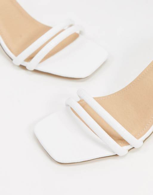 White thin deals strap sandals