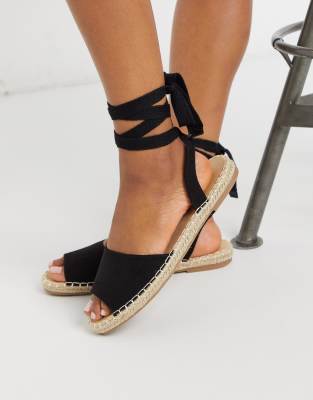flat ankle tie espadrilles