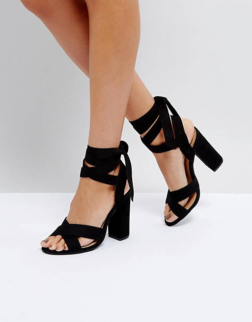 Truffle Collection Tie Up Block Heeled Sandal | ASOS