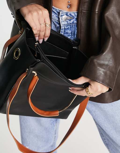 Black and tan tote hotsell