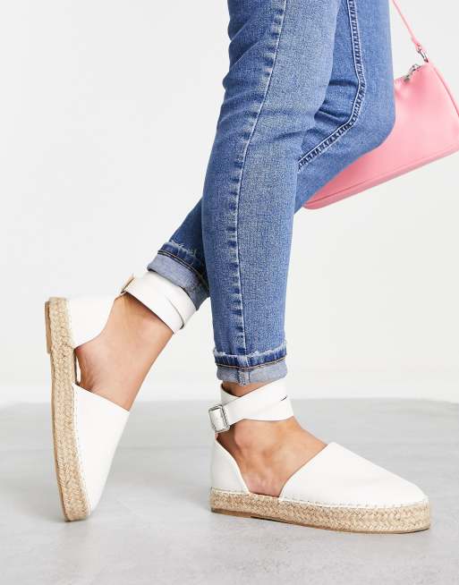 White espadrille flat on sale sandals