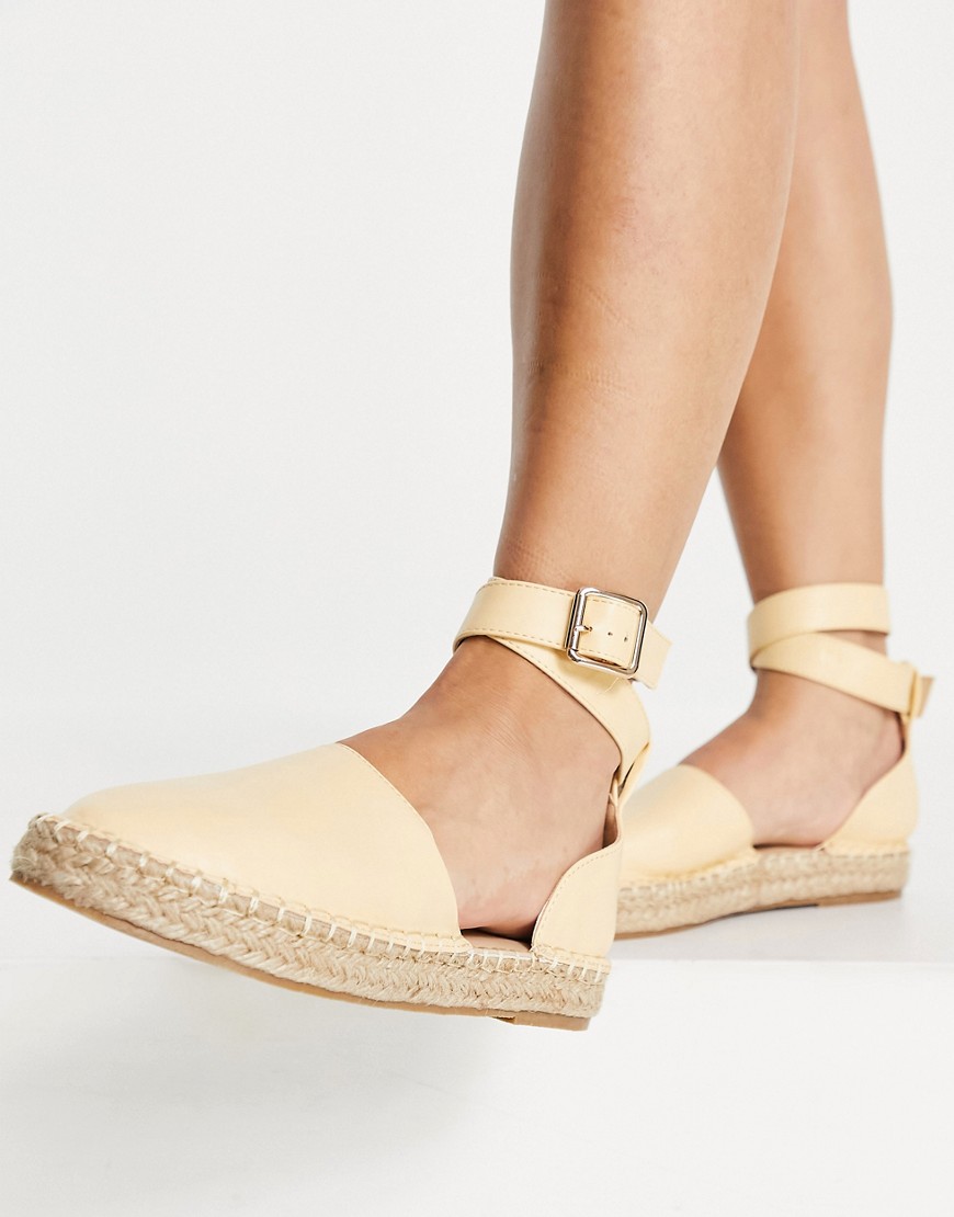 Truffle Collection two part espadrille shoes in yellow
