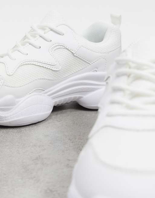 Truffle Collection – Vita grova sneakers med bred passform, 4 av 4