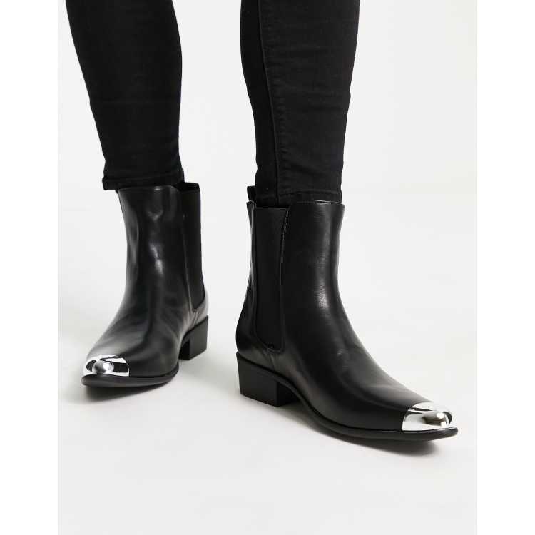 Boots with sale silver toe