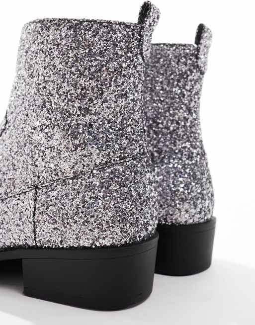 Sparkly silver hot sale booties