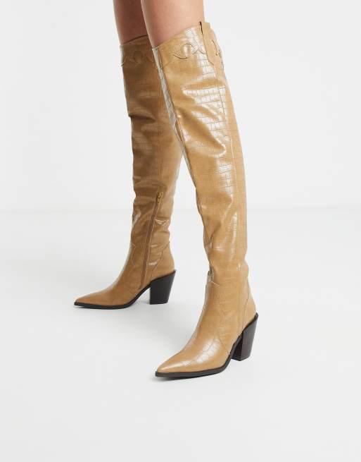 Western shop thigh boots