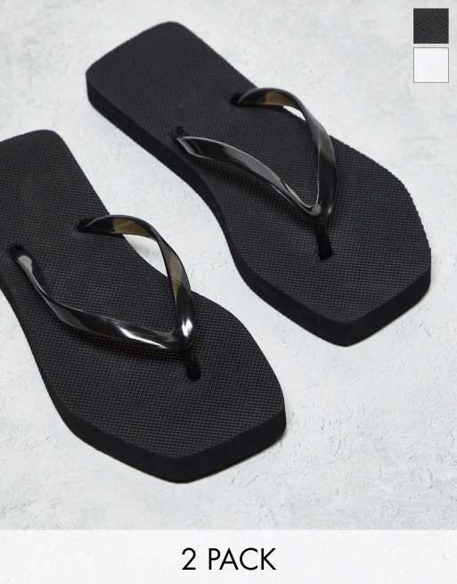 Black & White Flip Flops 2 Pack, Shoes