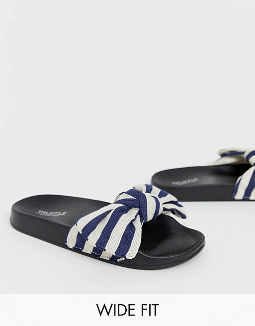 Truffle Collection wide fit bow slides