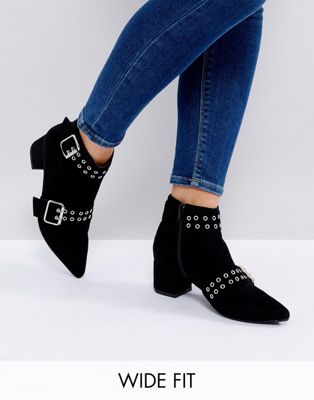 Black Buckle Ankle Boots