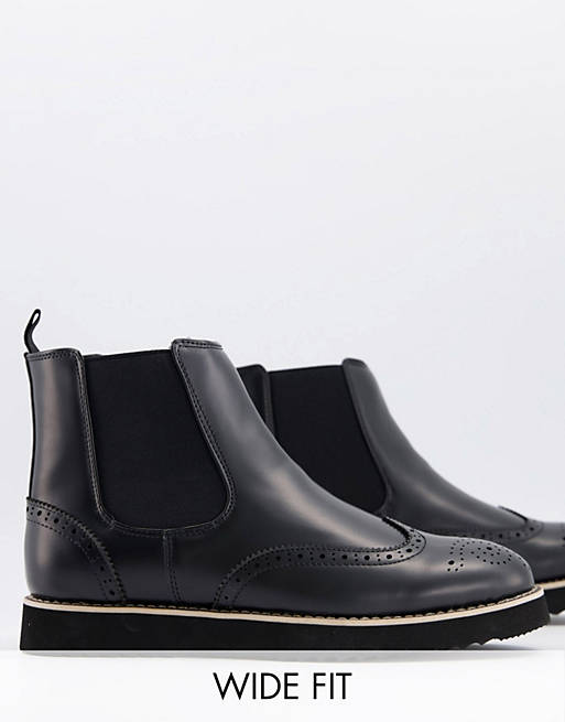 Truffle Collection wide fit casual chelsea boots in black | ASOS