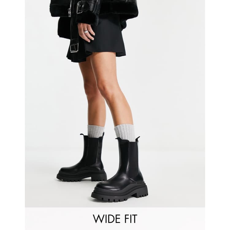 Truffle collection chunky chelsea boots store in black