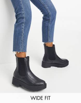 wide fit chunky chelsea boots