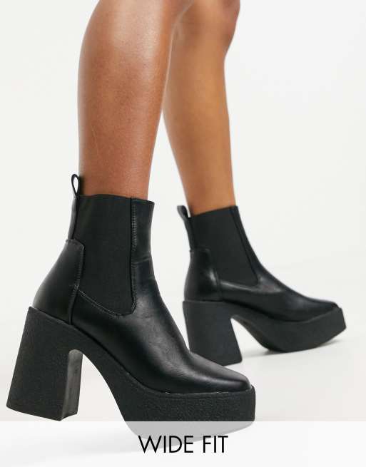 truffle collection mid heel ankle boots
