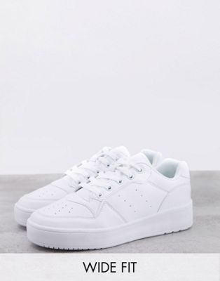 Truffle Collection Chunky Flatform Sneakers In White