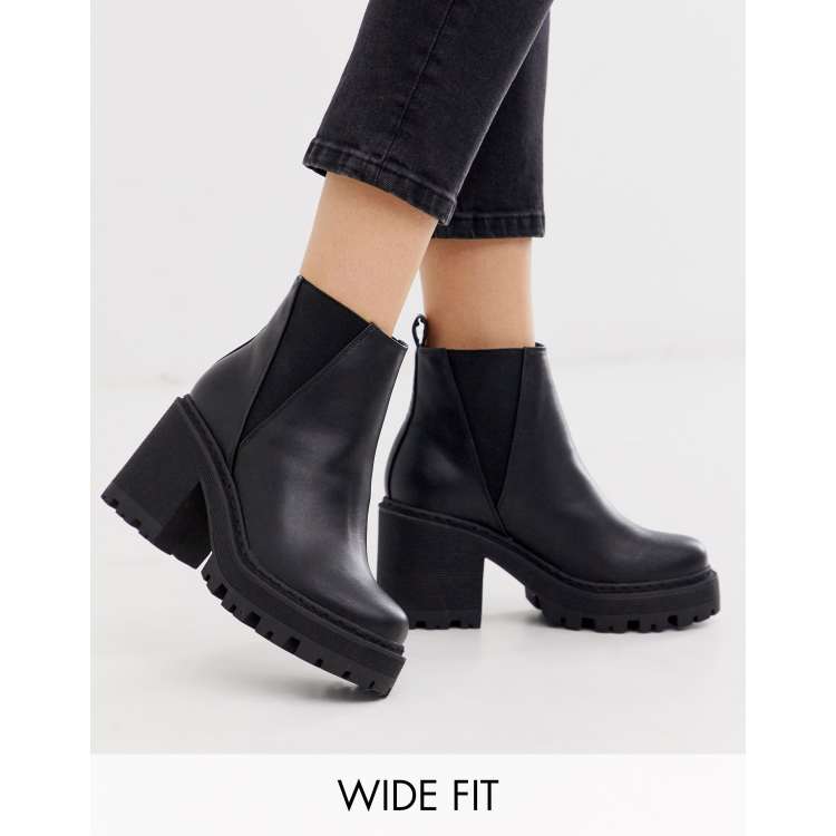 Truffle collection chunky store heeled chelsea boots