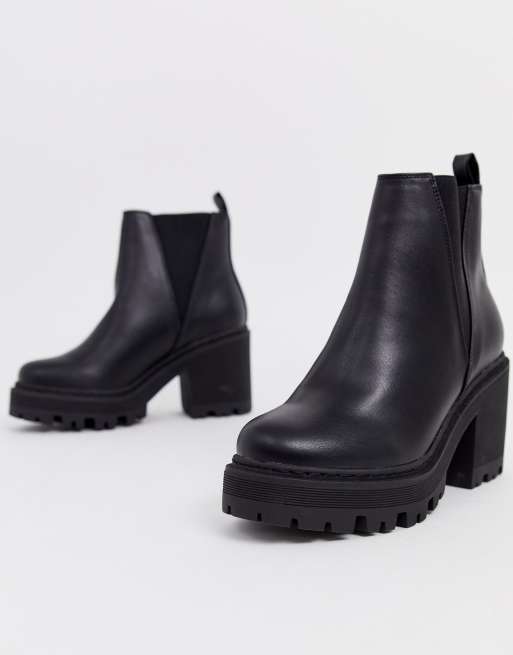 Wide fit chunky hot sale heel boots