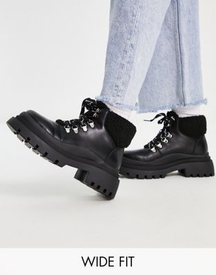  Wide Fit chunky hiker boots 