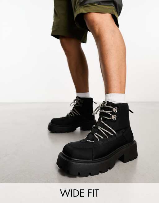 White flatform chunky hot sale hiker boot trainer