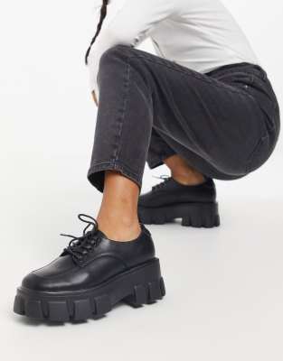wide fit black lace up shoes