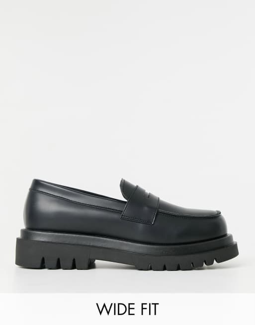 chunky wide fit loafers