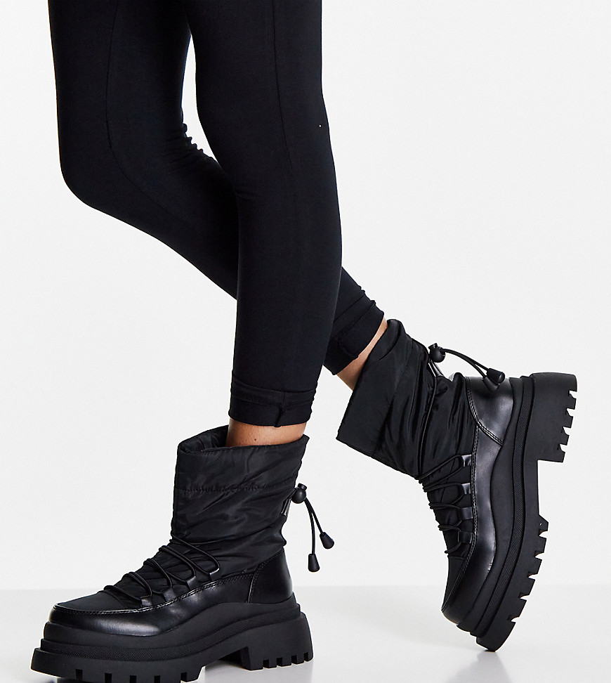 Truffle Collection Chunky Puffer Boots In Black