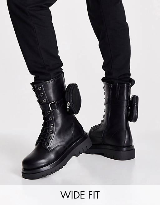 Asos Women Shoes Boots Biker Boots Chunky quilted biker boots in 