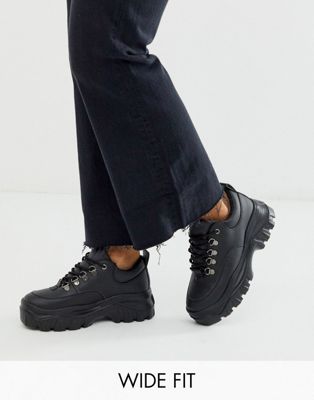 Truffle Collection wide fit chunky trainers-Black