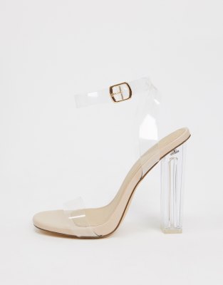 wide fit see through heels