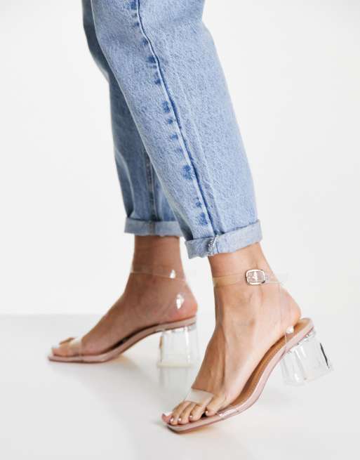 Cheap clear best sale block heels