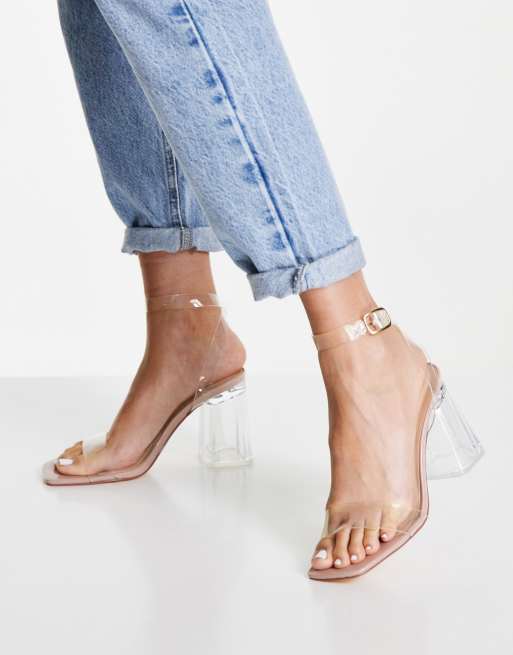 Clear wide heels new arrivals