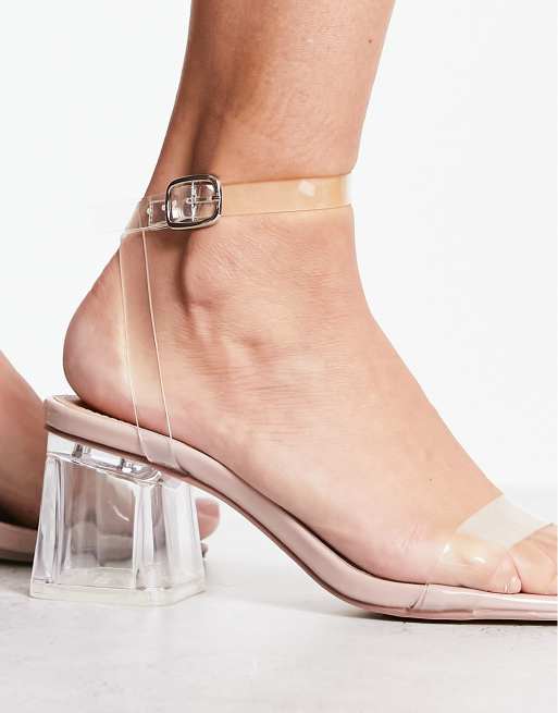 Small heel clear store heels