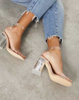 wide clear sandals