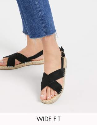 cross strap espadrille sandals