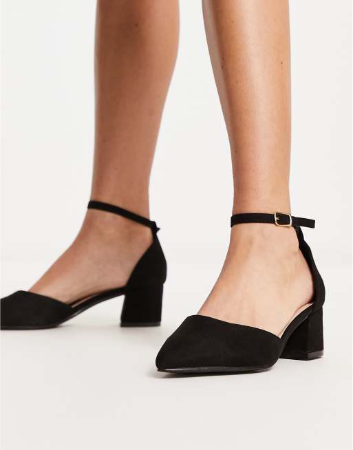Truffle Collection Wide Fit – Czarne buty na średnim obcasie klockowym, 4 z 4