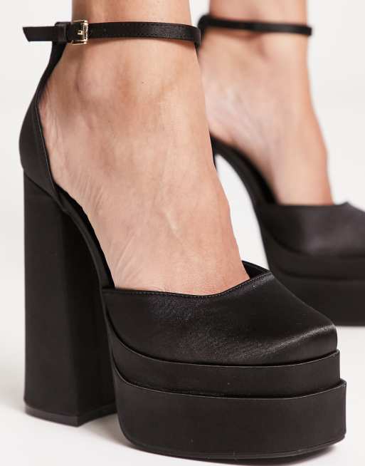 Black wide fit platform 2024 heels