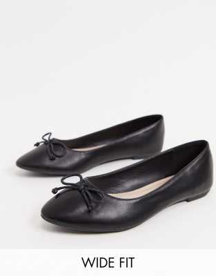 black wide flats