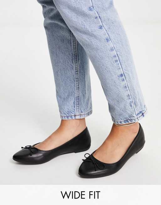 Wide fit 2024 black ballet pumps