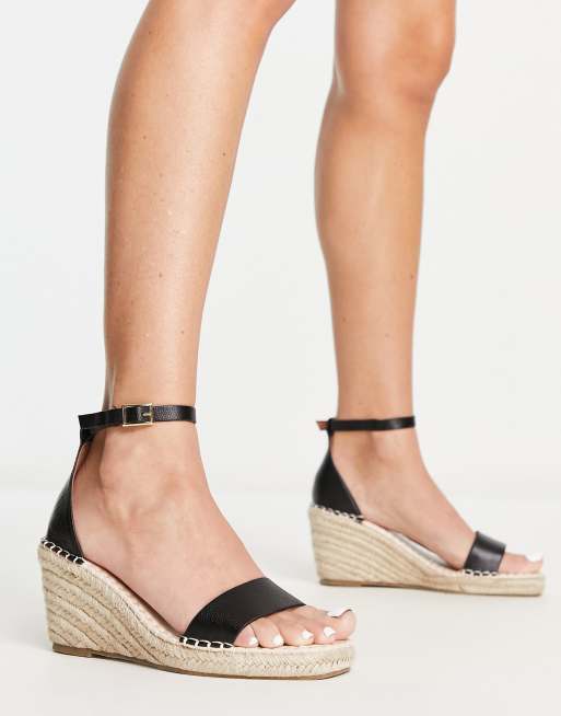 Truffle Collection Wide Fit – Espadrilles in Schwarz mit Keilabsatz, weite Passform, 4 von 4