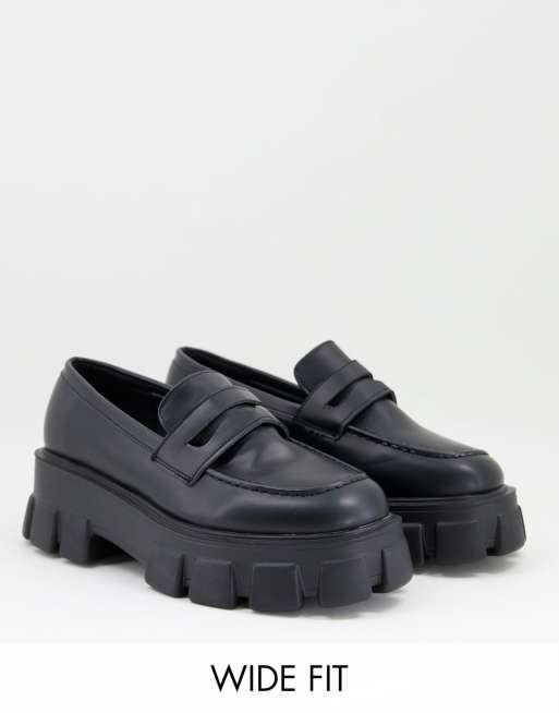 chunky wide fit loafers