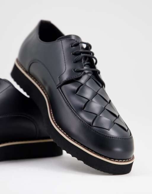 Truffle Collection wide fit faux leather chunky lace up