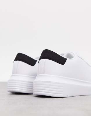 wide fit white platform trainers
