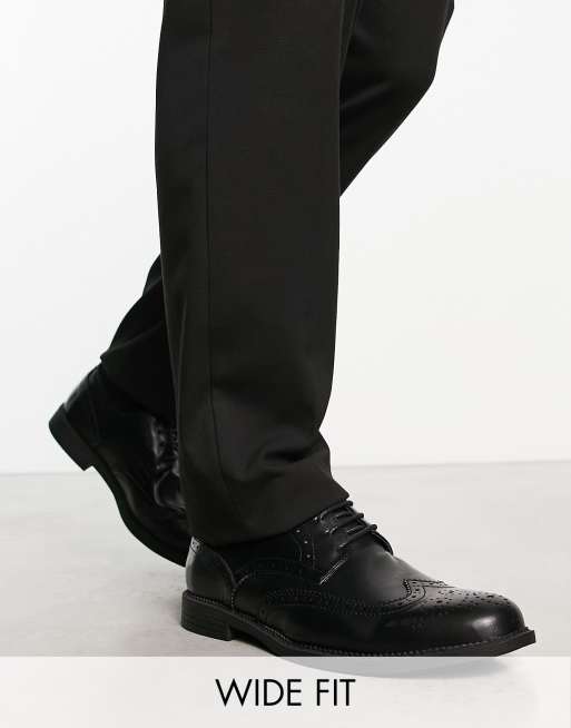 Wide fit hot sale black brogues